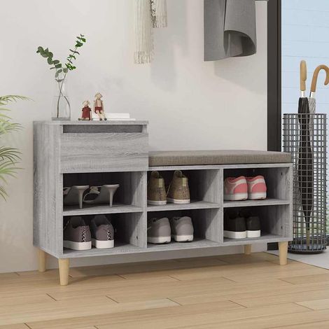 vidaXL Shoe Cabinet Grey Sonoma 102x36x60 cm Engineered Wood (1/5)