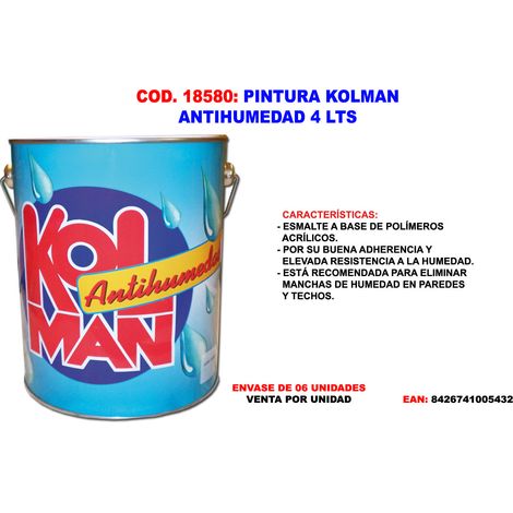 Kolman White Solvent Anti-Feuchtigkeitsfarbe 4 Liter