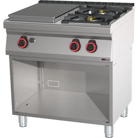 Fourneau coup de feu à gaz 3x brûleur avec soubassement REDFOX - STP 70/80 G - REDFOX