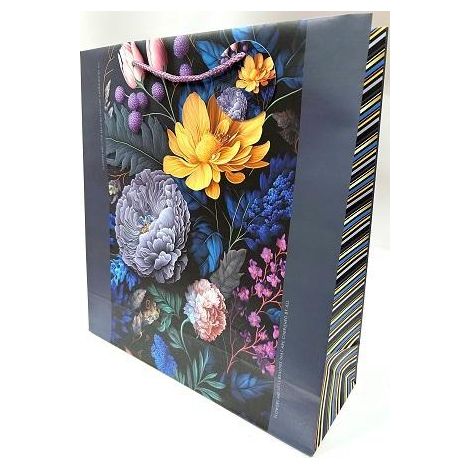 Dekorative matte Tasche 35x37x12cm dunkle Blumen