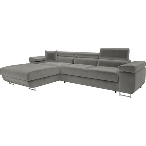 Sofá rinconero Comfivo Vinetum II, Polo 894, Función de descanso, Almacenaje, 280x170x70cm, 0