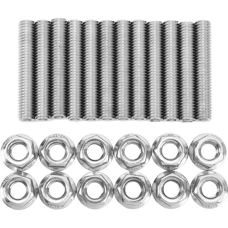 Kit de boulons de culasse en acier inoxydable, 12 pièces, goujons de collecteur d'échappement de remplacement pour Chevy V8 LSX LS1 LS2 LS3 LS6 LS7