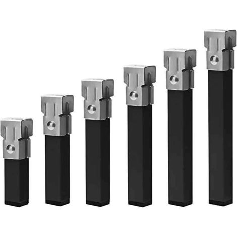 Juego de 6 Patas Cuadradas 35 cm Metálicas con Abrazadera para Somier Tubo 30x30 mm