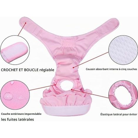 Dog Diapers, Underwear for Dogs, Dog Diapers, Absorbent Panties (M: 40-50cm, Black) (1/4)