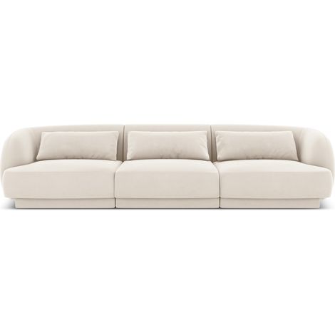 Canapé 3 places en velours beige clair (1/5)