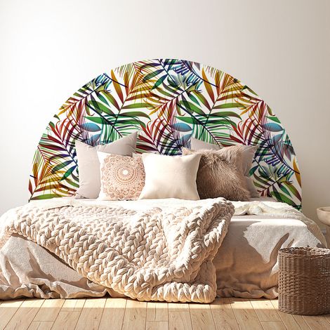 Stickers tête de lit - Feuilles - 160 x 130 cm - Pour lits (120 à 140 cm) - Adhésif MAT (1/2)
