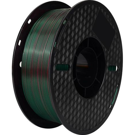 KINGROON 3D-Drucker PLA-Filament 1 kg 1,75 mm Dreifarbiges Seiden-PLA-Filament 3D-Druckmaterial Degr-Silk Rot Grün-
