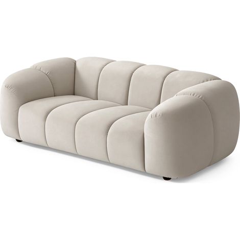 Selsey Millma - Sofa 3-Sitzer, Samt Greige, 220 cm (1/5)