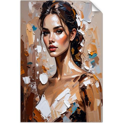 Selbstklebendes Poster – Wandsticker Glamouröses Porträt einer Frau 60x90 cm