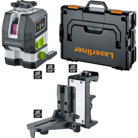 Laserliner PowerLine Kreuzlinien-Laser G360P Multi 18 V bis 60 m ±0,2 mm/m grüner Laser in L-BOXX (1/5)