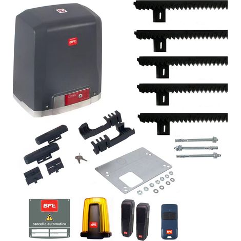 Kit BFT DEIMOS ULTRA BT B600 2618209 avec rack 5 MT, automatisation 24 V, 600 kg pour portails coulissants