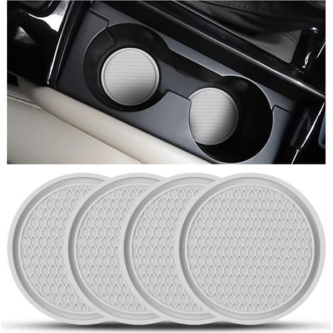 Sottobicchieri universali antiscivolo in silicone per auto, 4 pezzi, portabicchieri in PVC, sottobicchieri spessi in PVC per auto, tappetini universali per bicchieri per auto, sottobicchieri per auto (1/5)