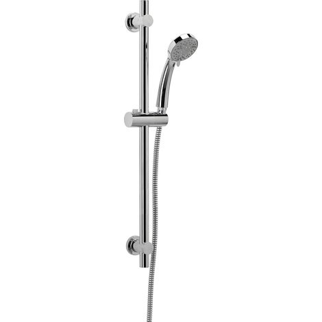 Croydex Essentials 3 Function Shower Set, Riser Rail, Hose & Handset, Chrome