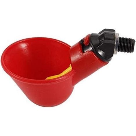 Abreuvoir pour oiseaux, lot de 5 pièces en ABS, distributeur d'eau pour cage, rouge (1/3)