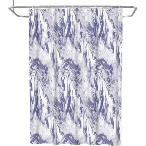 Rideau de douche - Motif texturé - Tissu imperméable et lavable - Anti-moisissure - Rideau de douche lesté - 180 x 180 cm - Bleu (1/5)