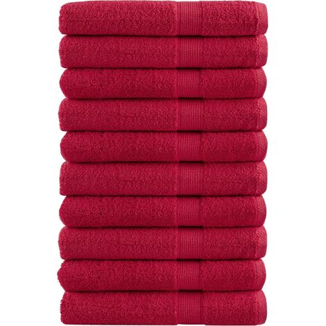 vidaXL Asciugamani per Sauna SOLUND 10 pz Rossi 80x200cm 600 g/m²
