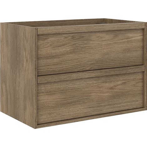 Mobile sotto lavabo sospeso - Naturale scuro - 80 cm - UBRILA (1/4)
