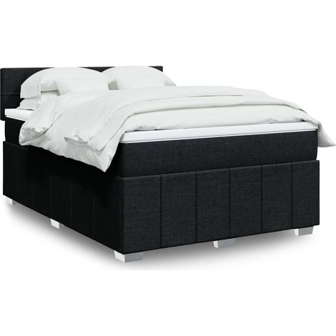 Boxspringbett mit Matratze Schwarz 140x190 cm Stoff