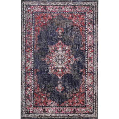 Tapis extérieur kilim 120x170 rouge et brun rectangle OZLEM