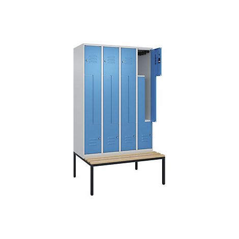 C+P  Armadietto a Z Classic PLUS con panca  4 scomparti 