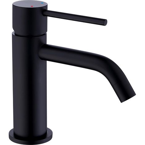 Robinet de salle de bain monotrou en laiton doré brossé, mitigeur de lavabo à levier unique avec flexible d'alimentation, robinet mitigeur de lavabo doré (1/5)