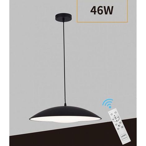 TrAdE Shop Traesio - Lampadario Led A Sospensione 46w 3 Colorazione Luce Dimmerabile Telecomando B81-3c - Nero (1/5)