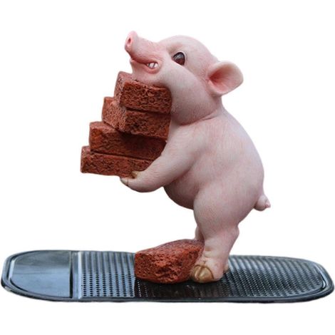 Statuette de cochon miniature pour jardin, figurine en résine, sculpture de cochon en résine, ornement pour chambre d'enfant, jardin ou cuisine extérieure.-Style A 8.5x5x10cm (1/5)