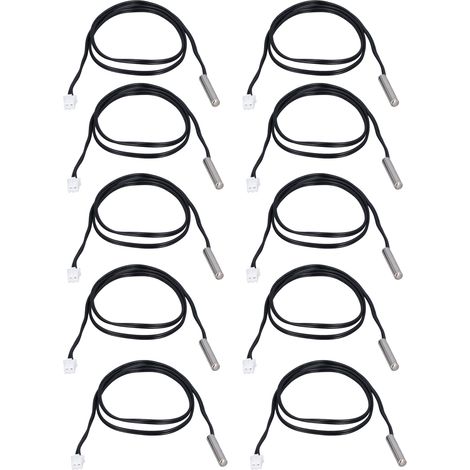 Sonde de capteur de température, thermistance NTC, transducteur de température 5x25mm, tête cylindrique 500mm 10K B3950, 10 pièces
