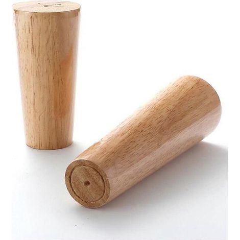 Ensemble de 4 pieds de meubles en bois massif, pieds de table inclinés, pieds de remplacement fuselés en bois massif, pieds de canapé, pieds d'armoire, pieds de fauteuil, 40 cm (1/5)
