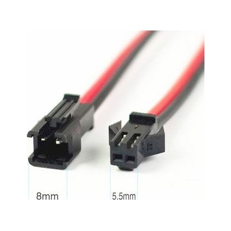 Connecteur Jst 2 voies mâle-femelle 30cm Led904