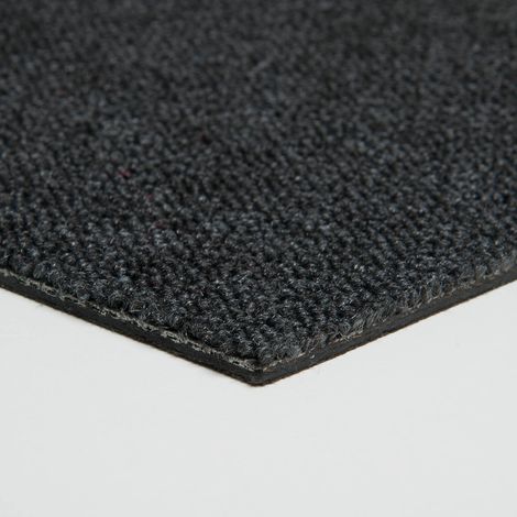 Dalle moquette noire 50x50 cm – Moquette bouclée antidérapante – Pose plombante sans colle – 100% polypropylène 3700 g/m² – Schatex