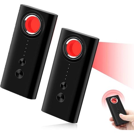 Kit de détection de caméras cachées (lot de 2) - Détecteur de caméras, détecteur anti-espion, 5 niveaux de sensibilité, chargement USB, détecteur de traceur GPS pour voitures (1/5)
