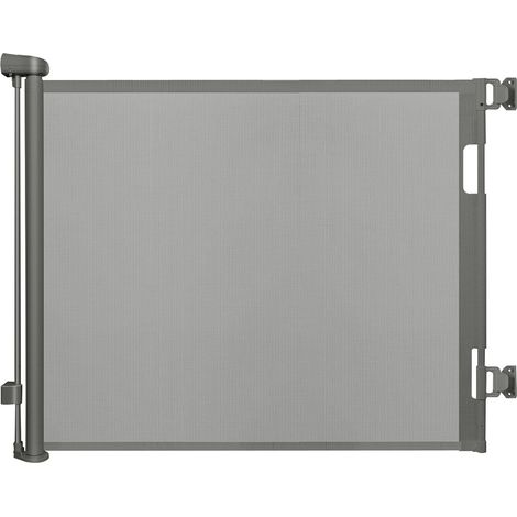 Barrière de Sécurité Rétractable pour Bébé, 0-150 cm Barriere Retractable Enfant, Barrière Sécurité Enfant Adaptée aux Escaliers, Couloirs, Intérieur et Extérieur (Gris) (1/5)