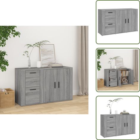 Buffet Sonoma gris 100x33x59,5 cm Bois d'ingénierie - Buffet - Meuble De Rangement - Armoire - Commode - Salon (1/5)