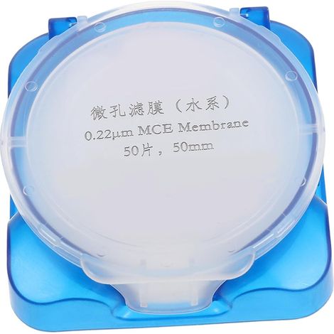 Membrane de filtration 50 Feuilles Disque Filtrant en Cellulose Mixte 0,22 Micron Hydrophile Blanc pour Séparation des Fluides et Analyse des Particules (1/5)
