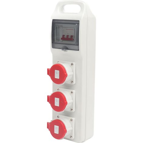 Distributeur d'énergie portable avec disjoncteur IP44 étanche, bloc 3 prises, boîtier de répartition AC220-380V 240-415V 16A. (1/5)