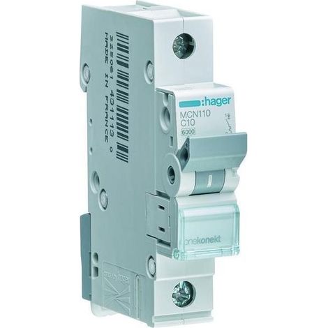 Leitungsschutzschalter Hager 1p, C10A, 6kA, MCN110 (1/5)