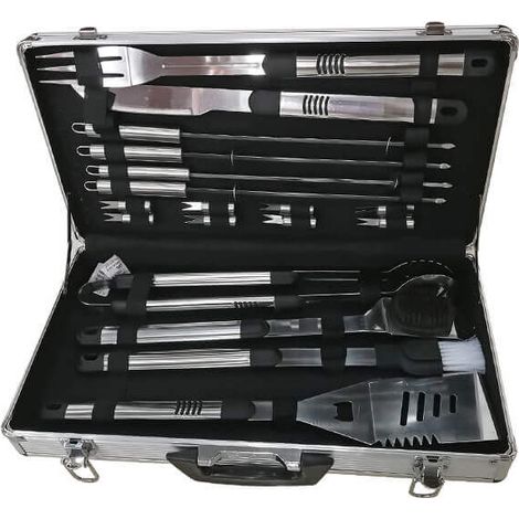 Set 18 Accessoires für Grillgas und Karabone in Koch 18 Aluminium Aktentasche (1/2)