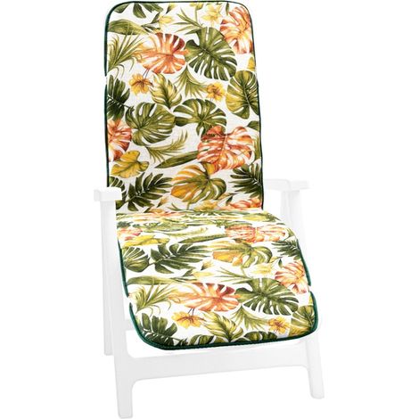 Cuscino Poltrona Sdraio Palme Tropicali Coprisedia Giardino Pieghevole Morbido Lavabile Con Elastici
