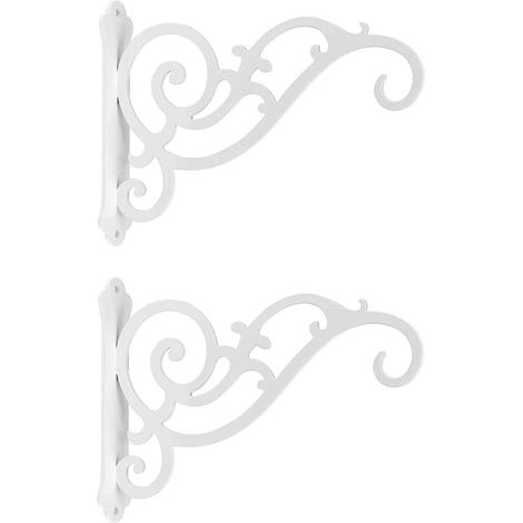 Crochet pour plantes - Lot de 2 - Crochet pour fleurs - Suspension pour plantes - Crochet mural - Support pour plantes suspendues - Crochet mural pour plantes - Blanc (1/5)
