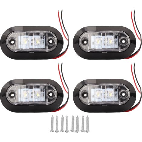 4 Feux de Position LED 12V DC IP67 Étanches Blanc Indicateurs de Largeur pour Camping-Cars Bateaux Yachts (1/5)