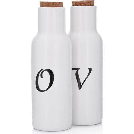 Set mit 2 eleganten Flaschen für Öl und Essig, 300 ml, Porcelana olja duka (1/5)
