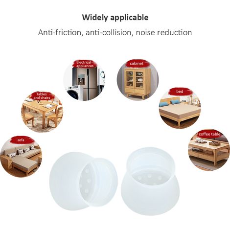 Protecteurs de sol en silicone pour pieds de meubles, embouts antidérapants ronds pour chaises (1/5)