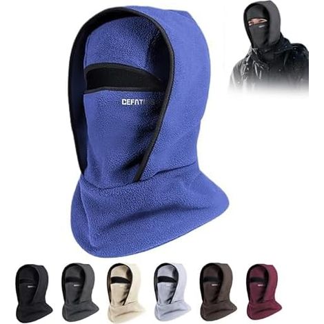 Masque thermique d'hiver pour ski, coupe-vent et chaud, tour de cou, masque de cyclisme intégré, unisexe, tour de cou pour sports de plein air (1/5)