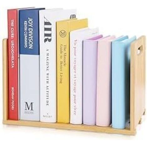 Petite Bibliothèque de Bureau, Mini Étagère de Bureau Économie d'espace, Autoportant Bibliothèque Fixe pour Rangement, Bureau, Dortoir, Salle d'étude(Brun) (1/4)