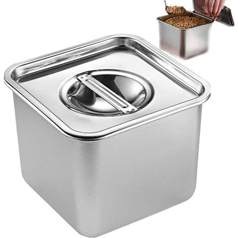 Pot à épices en acier inoxydable de 14 cm, bocal de rangement pour épices, récipient pour graisse de cuisine, organisateur de sauces pour épices et poivre (1/5)