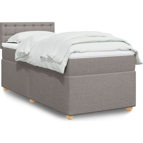 Boxspringbett mit Matratze Taupe 90x200 cm Stoff