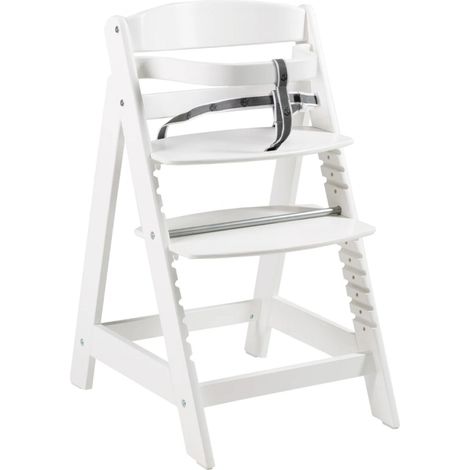roba Seggiolone Sit Up Click Evolutivo - con Sistema di Cinture - con Poggiapiedi - Reclinabile - con Chiusura a Scatto - Legno Bianco (1/5)