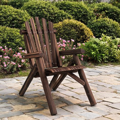 Fauteuil de jardin verkohlt en tannenholz 83 x 68 x 101 cm (1/5)