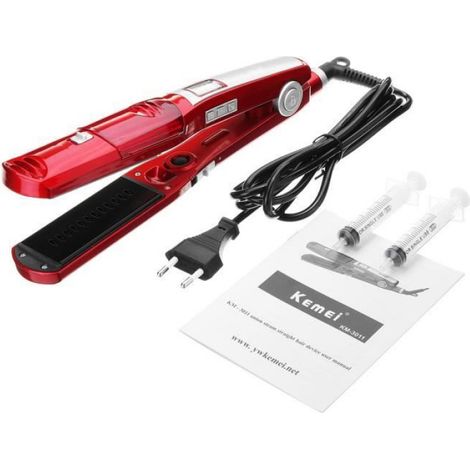 Fer À Lisser - Température Réglable 120 À 200 °C - Affichage LED - Pour Cheveux Humides Ou Secs - 1 Pièce (1/4)